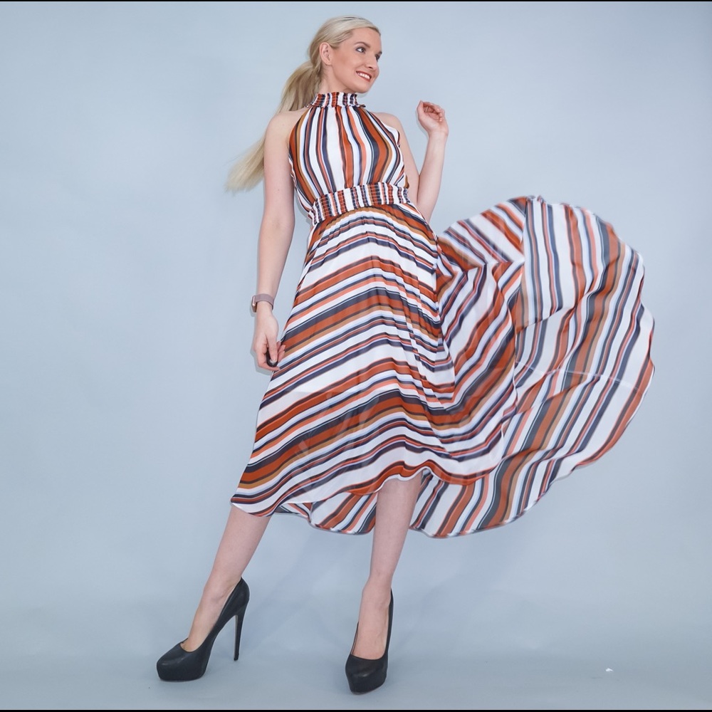 Stripe Boho High Low Dress - Picture 3 of 13